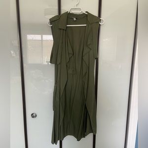 Green flowy vest. Above knee length